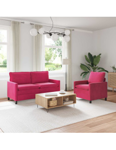 Set di divani 2 pcs Rosso Vino Velluto