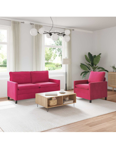 Set di divani 2 pcs Rosso Vino Velluto