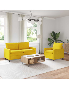 Set di divani 2 pcs Giallo Velluto