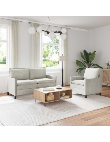 Set di divani 2 pcs Crema Velluto