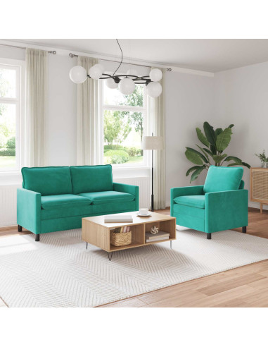 Set di divani 2 pcs Turchese Velluto