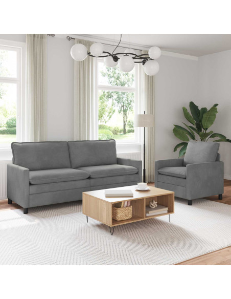 Set di divani 2 pcs Grigio Scuro Velluto