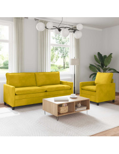 Set di divani 2 pcs Giallo Velluto