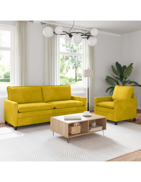 Set di divani 2 pcs Giallo Velluto