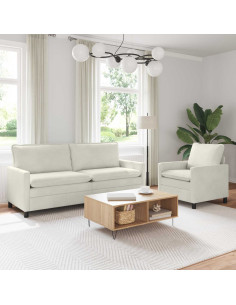 Set di divani 2 pcs Crema Velluto