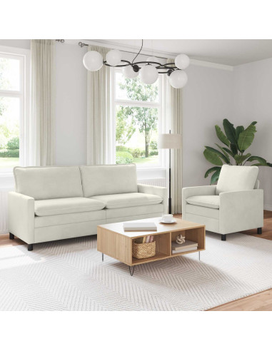 Set di divani 2 pcs Crema Velluto