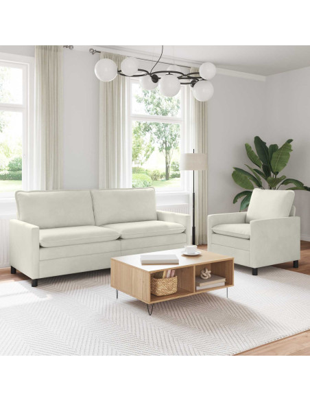 Set di divani 2 pcs Crema Velluto