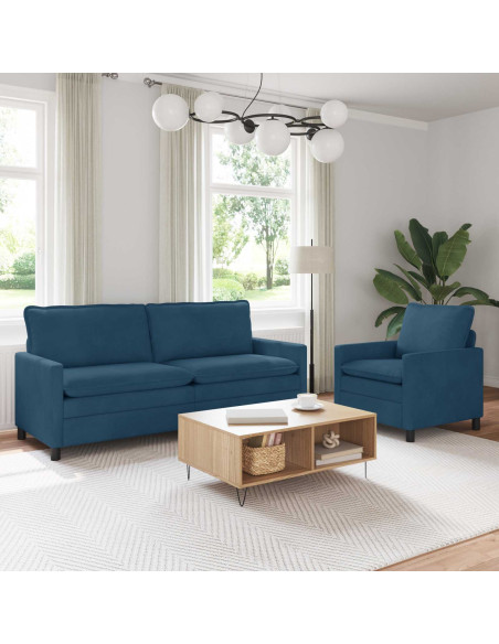 Set di divani 2 pcs Blu Velluto