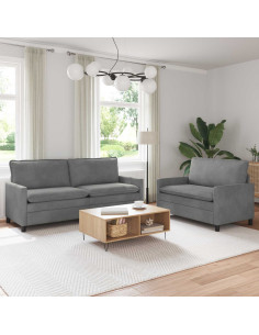 Set di divani 2 pcs Grigio Scuro Velluto