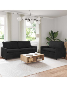 Set di divani 2 pcs Nero Velluto