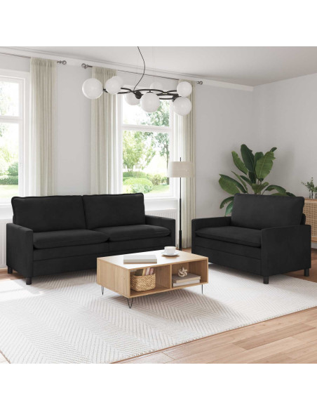 Set di divani 2 pcs Nero Velluto