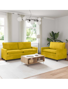 Set di divani 2 pcs Giallo Velluto