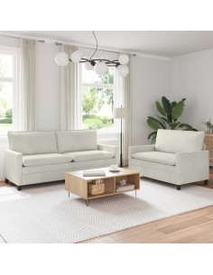 Set di divani 2 pcs Crema Velluto