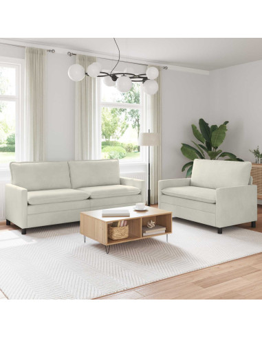 Set di divani 2 pcs Crema Velluto