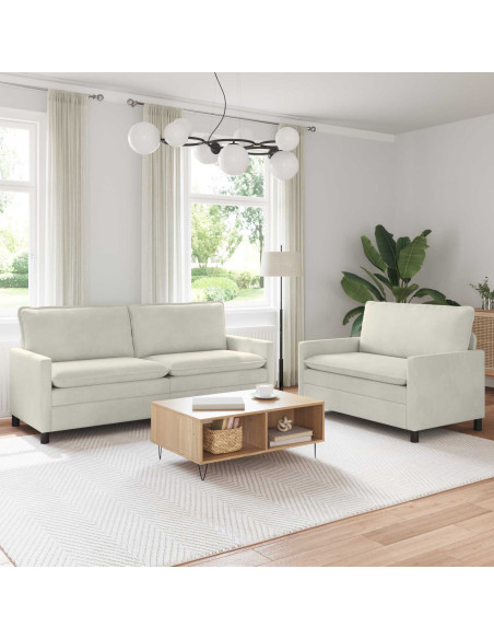 Set di divani 2 pcs Crema Velluto