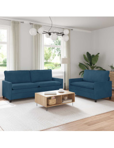 Set di divani 2 pcs Blu Velluto