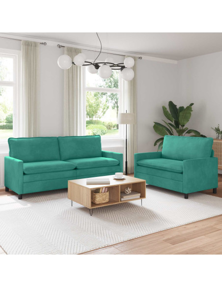 Set di divani 2 pcs Turchese Velluto
