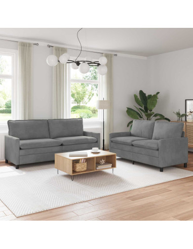 Set di divani 2 pcs Grigio Scuro Velluto