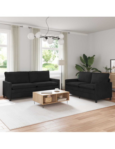 Set di divani 2 pcs Nero Velluto