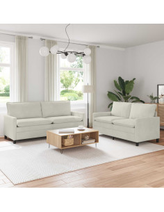 Set di divani 2 pcs Crema Velluto