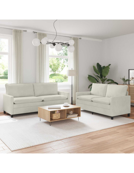 Set di divani 2 pcs Crema Velluto