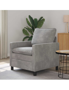 Divano Grigio Chiaro 76 x 81 x 87,5 cm Velluto