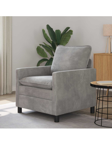 Divano Grigio Chiaro 76 x 81 x 87,5 cm Velluto