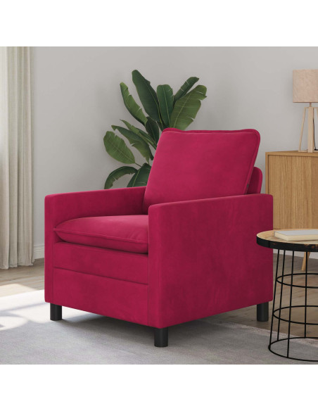Divano Rosso Vino 76 x 81 x 87,5 cm Velluto