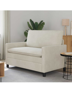 Divano Crema 126 x 81 x 87,5 cm Velluto