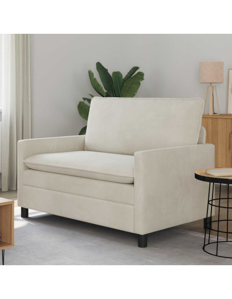 Divano Crema 126 x 81 x 87,5 cm Velluto