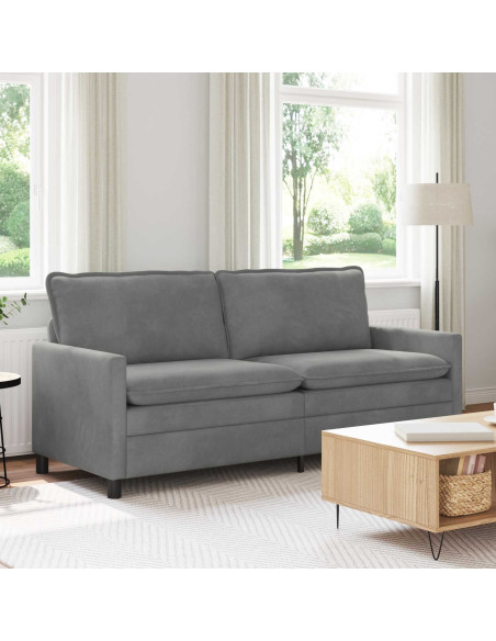 Divano Grigio Scuro 196 x 81 x 87,5 cm Velluto