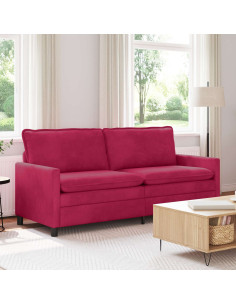 Divano Rosso Vino 196 x 81 x 87,5 cm Velluto