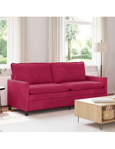 Divano Rosso Vino 196 x 81 x 87,5 cm Velluto