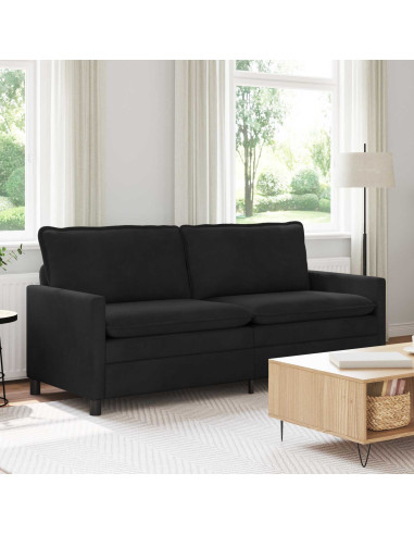 Divano Nero 196 x 81 x 87,5 cm Velluto