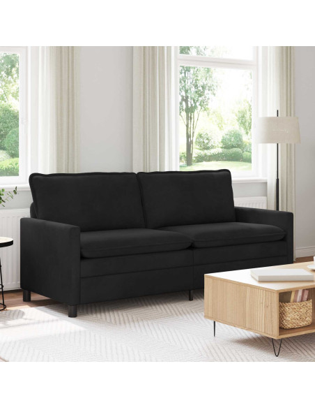 Divano Nero 196 x 81 x 87,5 cm Velluto