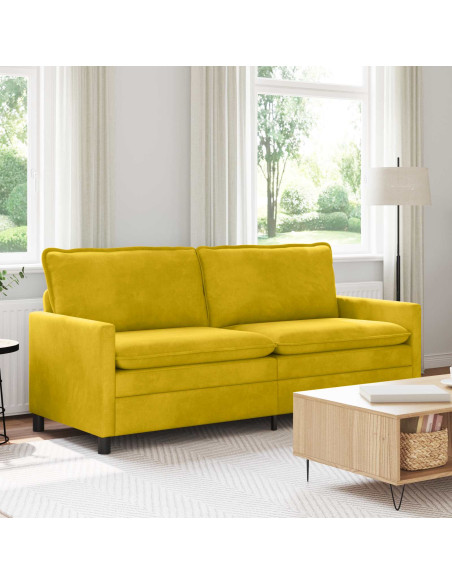 Divano Giallo 196 x 81 x 87,5 cm Velluto