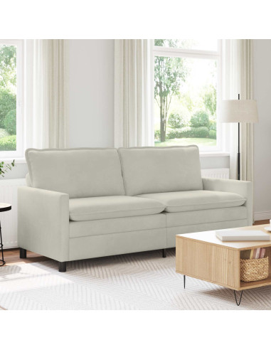 Divano Crema 196 x 81 x 87,5 cm Velluto