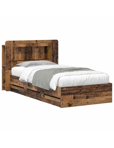 Telaio del letto con storage Legno antico 80 x 200 cm