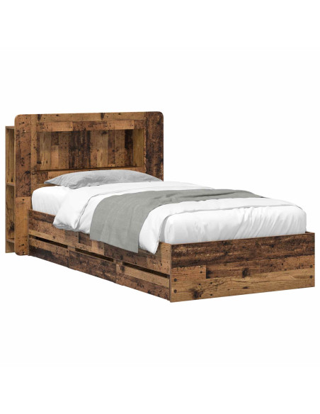 Telaio del letto con storage Legno antico 80 x 200 cm