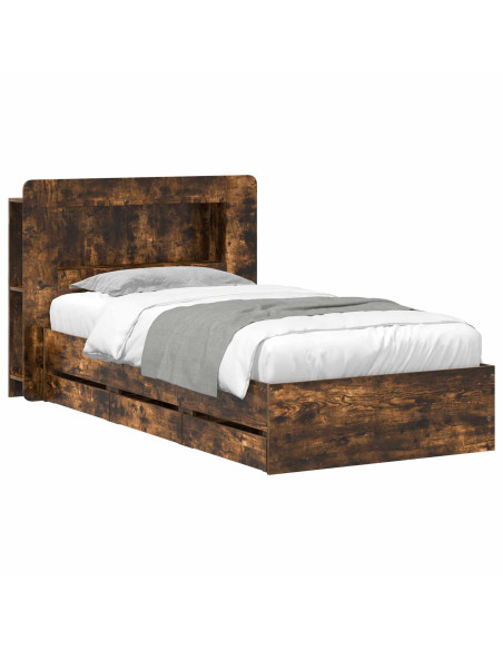 Telaio del letto con storage Rovere Fumo 80 x 200 cm