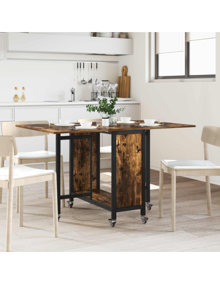 Tavolo da pranzo pieghevole con ruote 130 x 80 x 76,5 cm