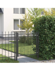 Cancello per recinzione HORST 100 x 100 cm Metallo Nero