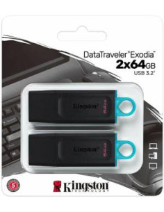 Kingston Pendrive USB-A 3.264GB DTX/64GB-2P Nero/Celeste 2 Pz