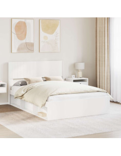 Struttura del letto con stoccaggio e testata Bianco