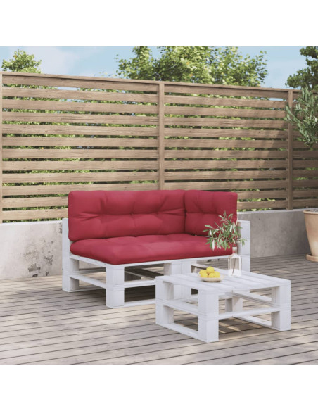 Cuscini per Pallet 3 pz Rosso Vino in Tessuto