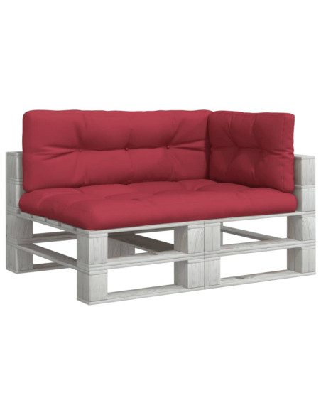 Cuscini per Pallet 3 pz Rosso Vino in Tessuto