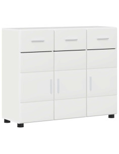 Credenza Bianco Lucido 88,5 x 30,5 x 73 cm Legno multistrato 2