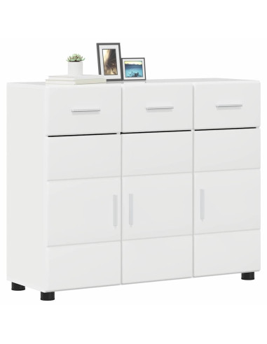 Credenza Bianco Lucido 88,5 x 30,5 x 73 cm Legno multistrato