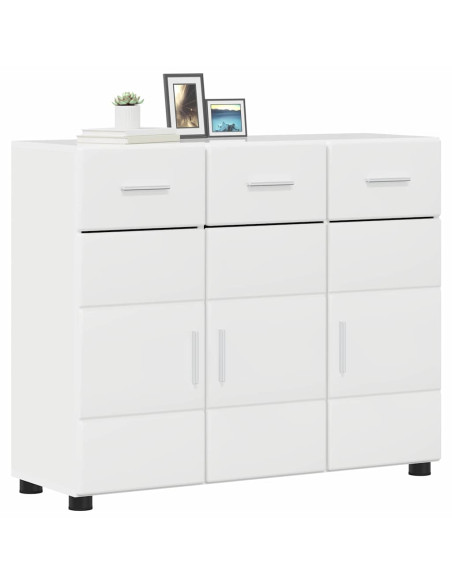Credenza Bianco Lucido 88,5 x 30,5 x 73 cm Legno multistrato