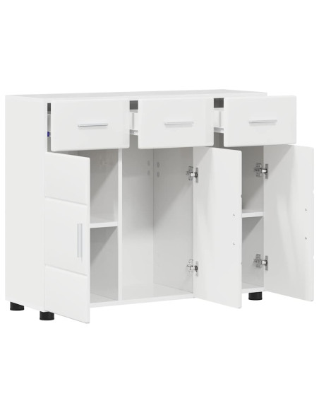 Credenza Bianco Lucido 88,5 x 30,5 x 73 cm Legno multistrato